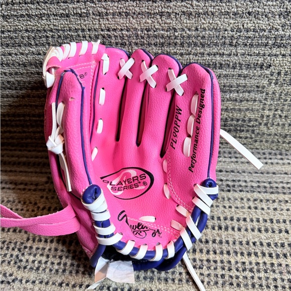 Rawlings Pink and Purple Youth Baseball Glove - Picture 2 of 6